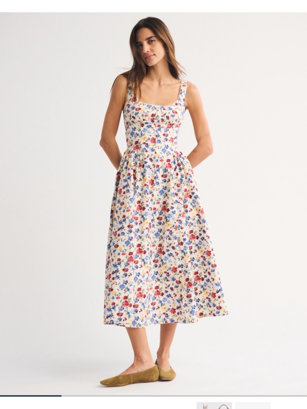 100% cotton A&F bra free Dylan midi dress